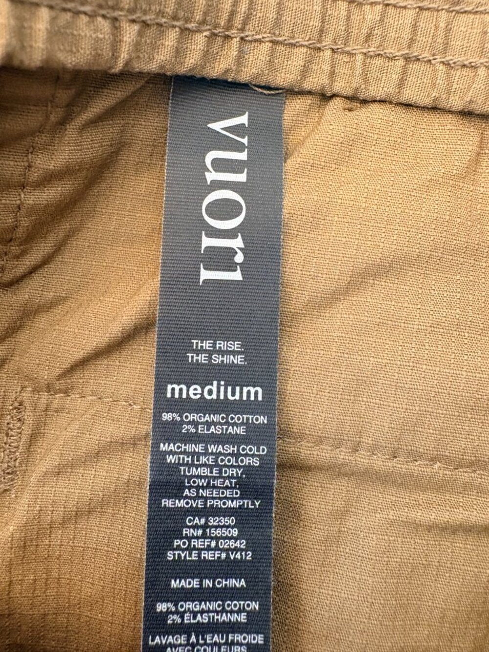 Vuori Men’s Medium Ripstop Climber Pants Khaki Tan V412 - Picture 6 of 7